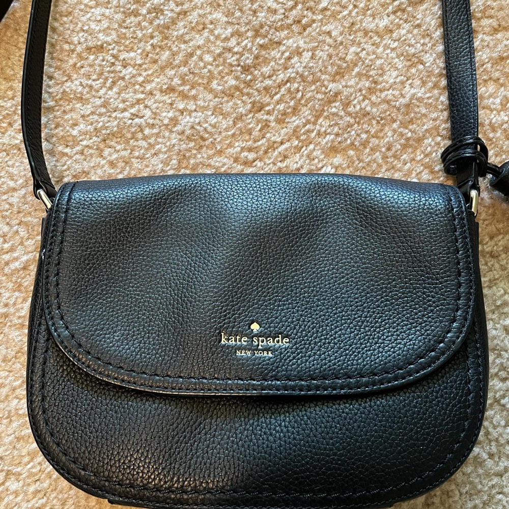 Kate Spade Black Crossbody Purse 100% Leather Genuine
